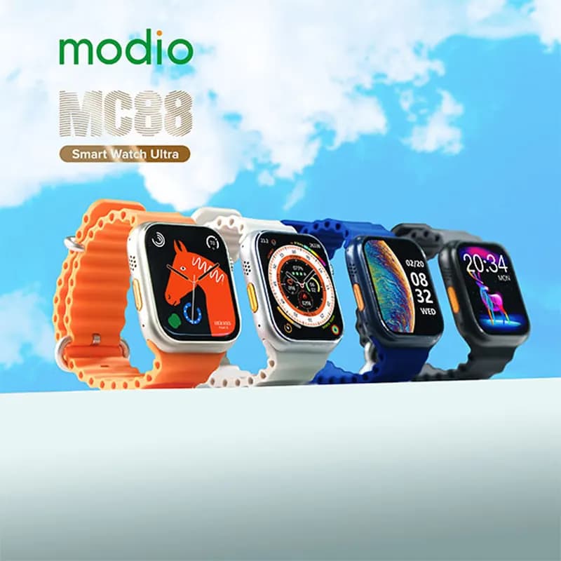 ساعت هوشمند برند مودیو اورجینال مدل MC88 سایز 36 میلی‌متر (دارای 3 عدد بند) + گارانتی طلایی — تصویر ۲