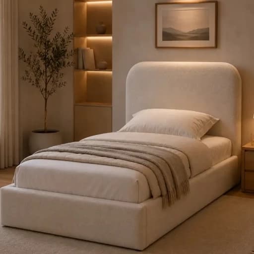 تخت خواب چوبی یک نفره مدل تدی مبلمان فرنا مدل 1144289