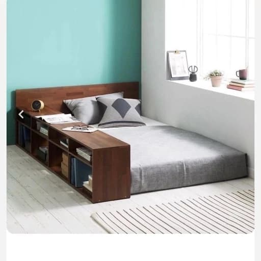 تخت خواب یک نفره همراه با کتابخانه F40073 مبلمان فرنا مدل 1144250