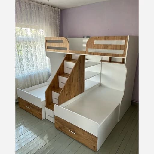 تخت خواب سه طبقه دار رنگ بندی F70082 مبلمان فرنا مدل 1144210