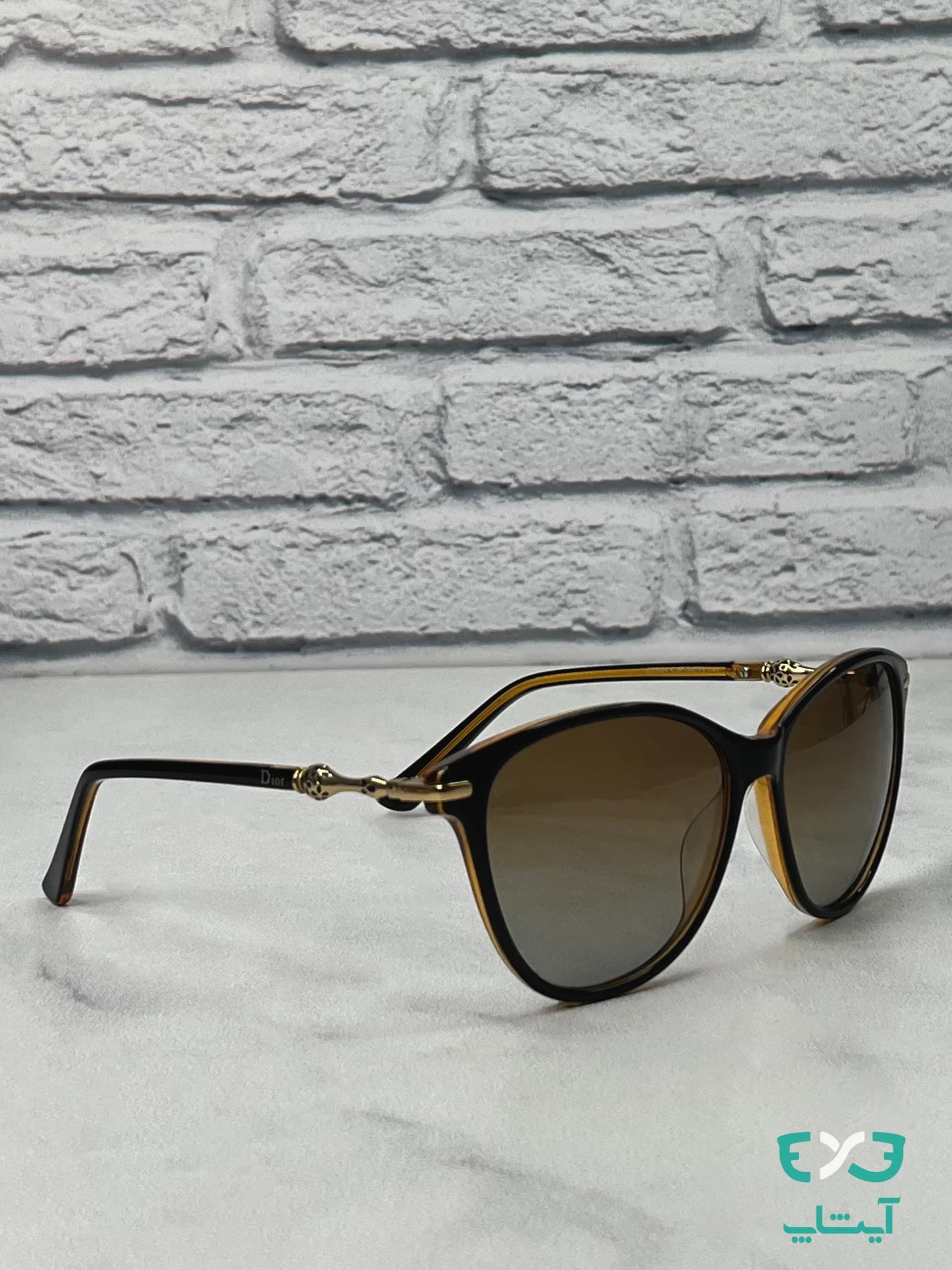 عینک آفتابی دیور DIOR کد CD5361 مشکی قهوه ای — تصویر ۲