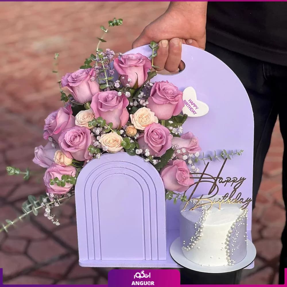 باکس گل تولد بنفشه