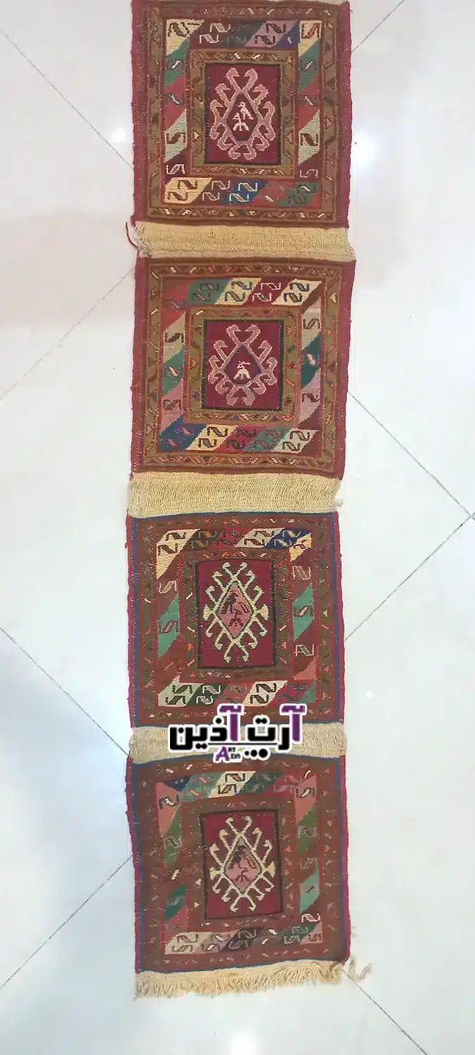 گلیم دستباف کوچک ورنی سنتی 30*30 سانتی کد: 48 – 500 — تصویر ۲