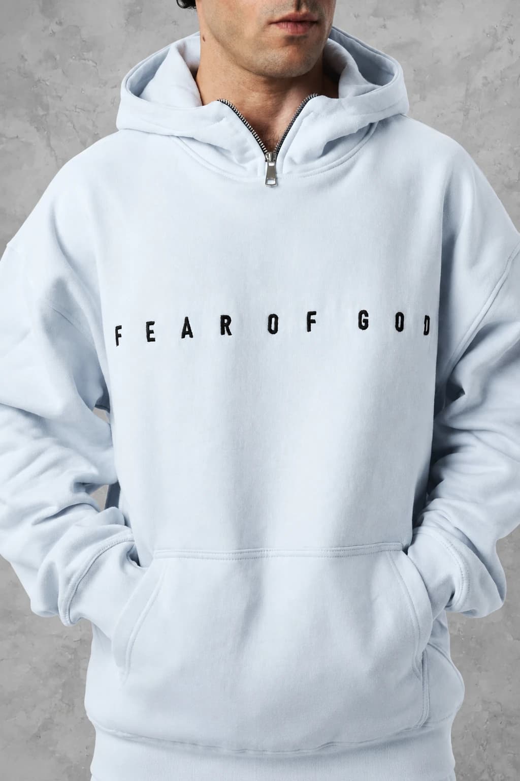 هودی نیم زیپ فیر اف گاد (FEAR OF GOD) آسمونی — تصویر ۲