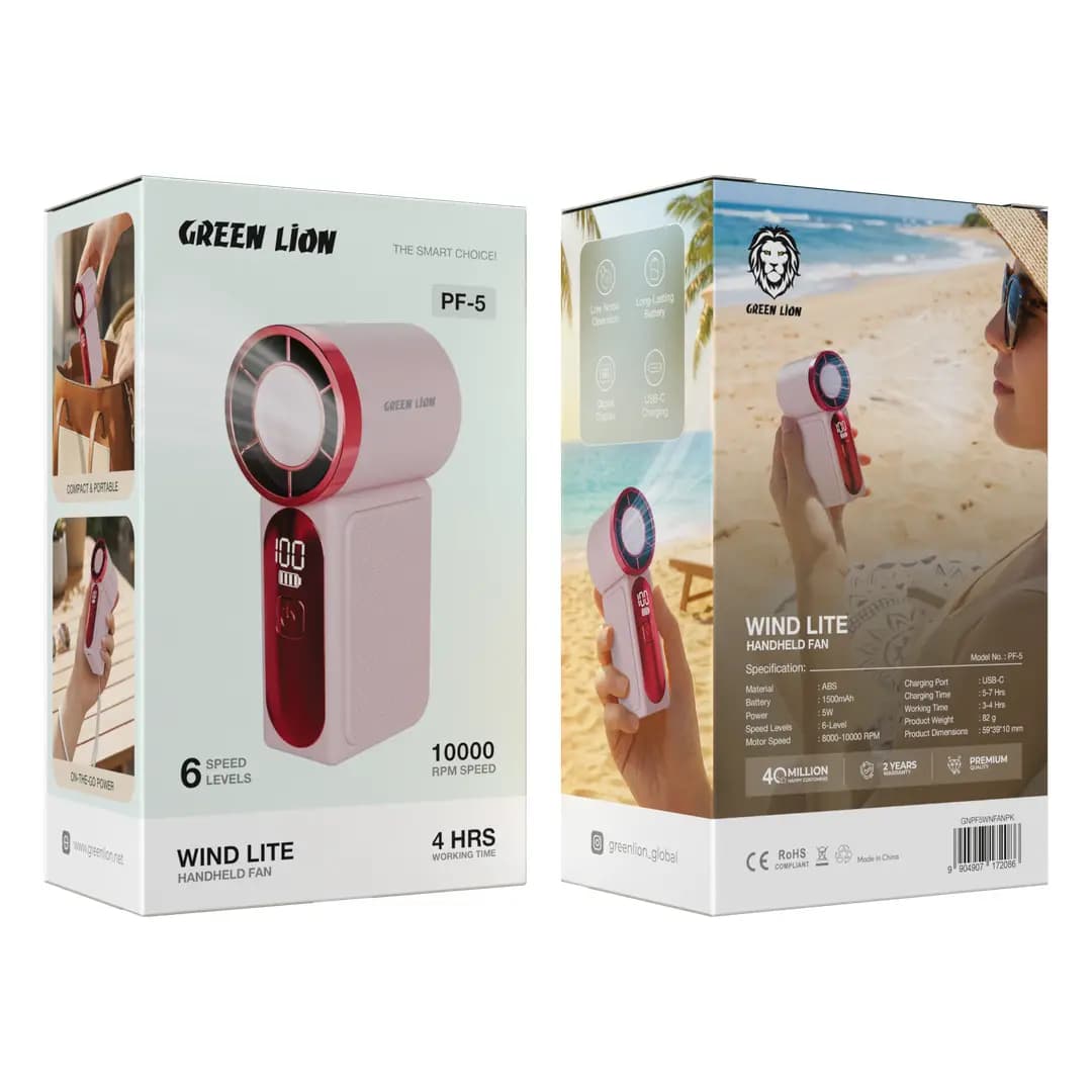 پنکه دستی کوچک WIND LITE مدل PF-5 گرین لاین — تصویر ۳