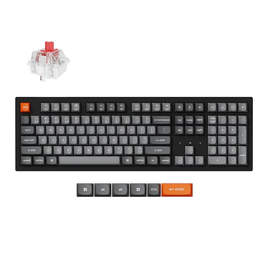 کیبورد مکانیکی بی‌سیم Keychron K10 Max Hot Swappable RGB Super Red Swtich – K10M-H1