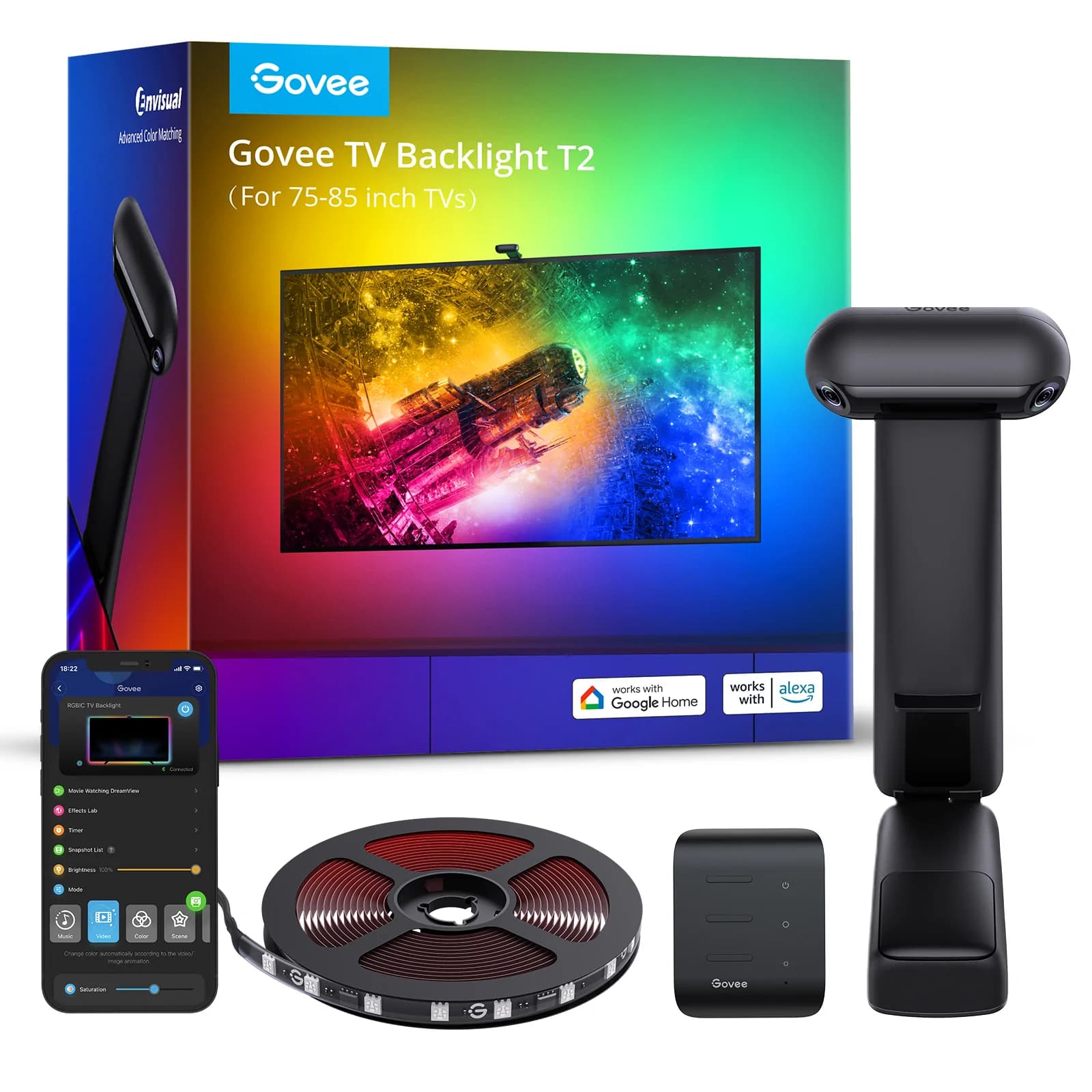 ریسه Govee Envisual TV Backlight T2 برای 75-85 اینچ