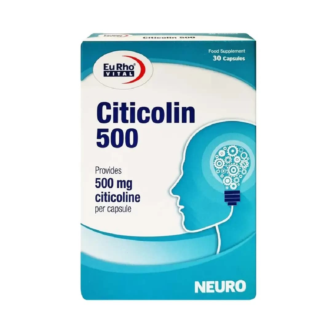 قرص سیتی کولین یوروویتال 500 میلی گرم 30 عددی/Eurhovital Citicolin 500 mg 30 Capsules