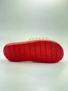 کریستیان لوبوتین christian louboutin اسلیپر میخدار تزریق eva ایویا کرم قرمز — تصویر ۳