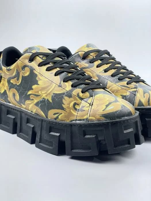 ونس ورساچه versace بندی چاپی طرح چاپی ورساچه مشکی طلایی زیره مشکی — تصویر ۷