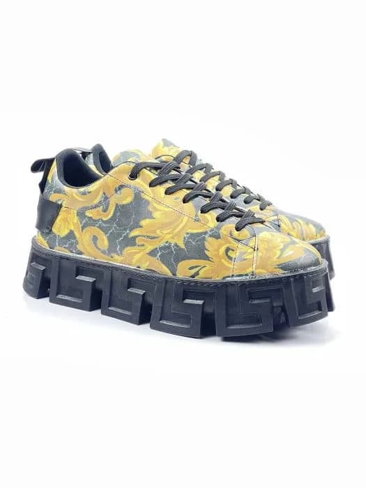 ونس ورساچه versace بندی چاپی طرح چاپی ورساچه مشکی طلایی زیره مشکی — تصویر ۲