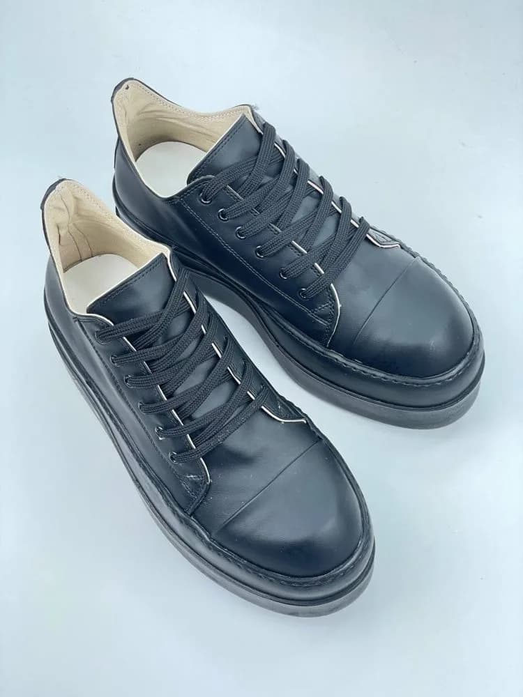 ونس ریک اونز RICK OWENS کد 3301 چرم مشکی یکدست — تصویر ۷