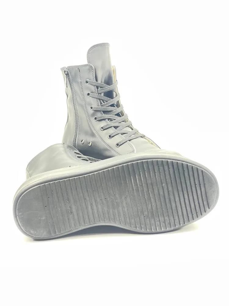 بوت ریک اونز RICK OWENS کد 3304 چرم مشکی مات یکدست — تصویر ۵