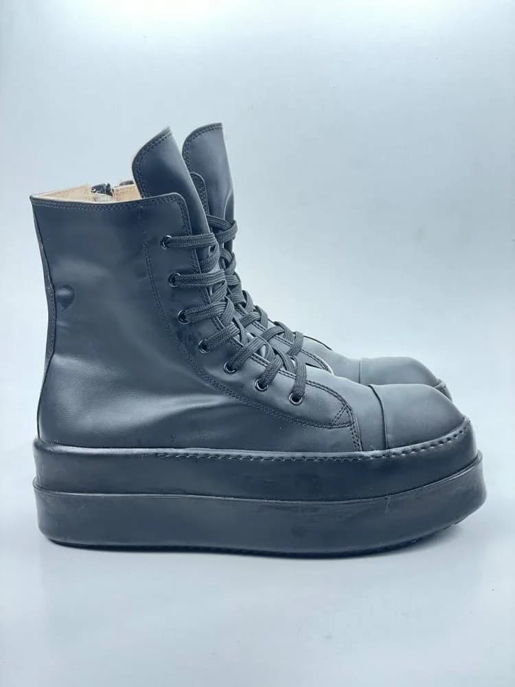 بوت ریک اونز RICK OWENS کد 3304 چرم مشکی مات یکدست