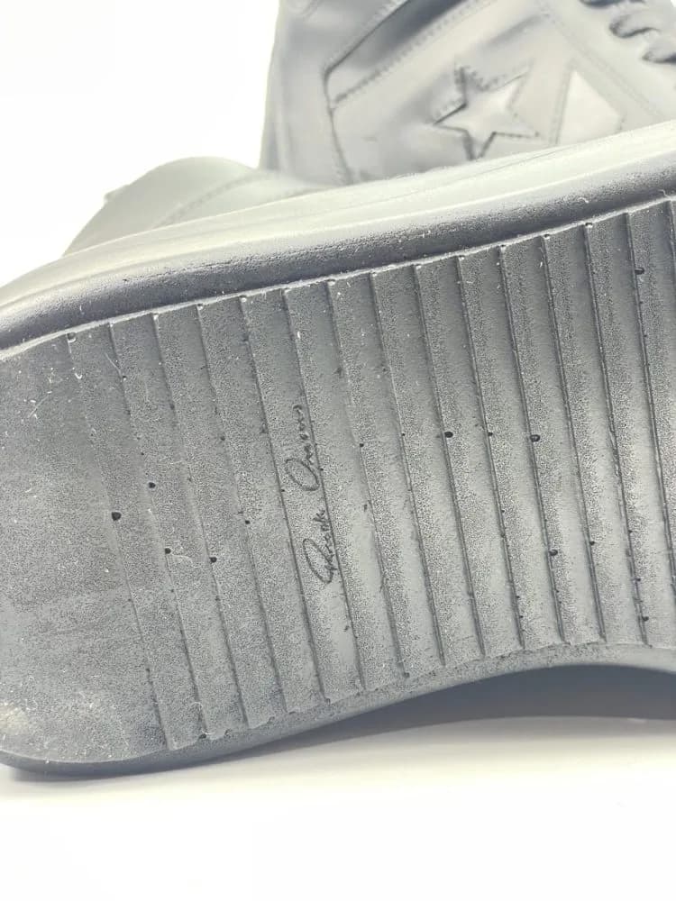 کد 3308 بوت ریک اونز RICK OWENS و کانورس CONVERSE چرم مشکی یکدست — تصویر ۸