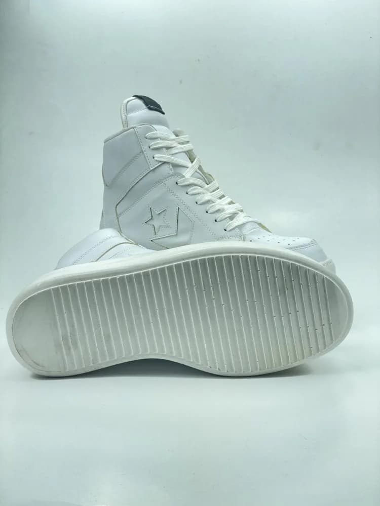 کد 3308 بوت ریک اونز RICK OWENS و کانورس CONVERSE چرم سفید یکدست — تصویر ۸
