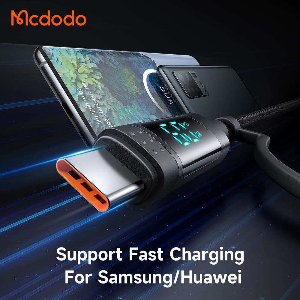 کابل شارژ و دیتا چندسر 4 کاره لایتنینگ+تایپ سی مک دودو مدل MCDODO CA-1990 با نمایشگر دیجیتال — تصویر ۷