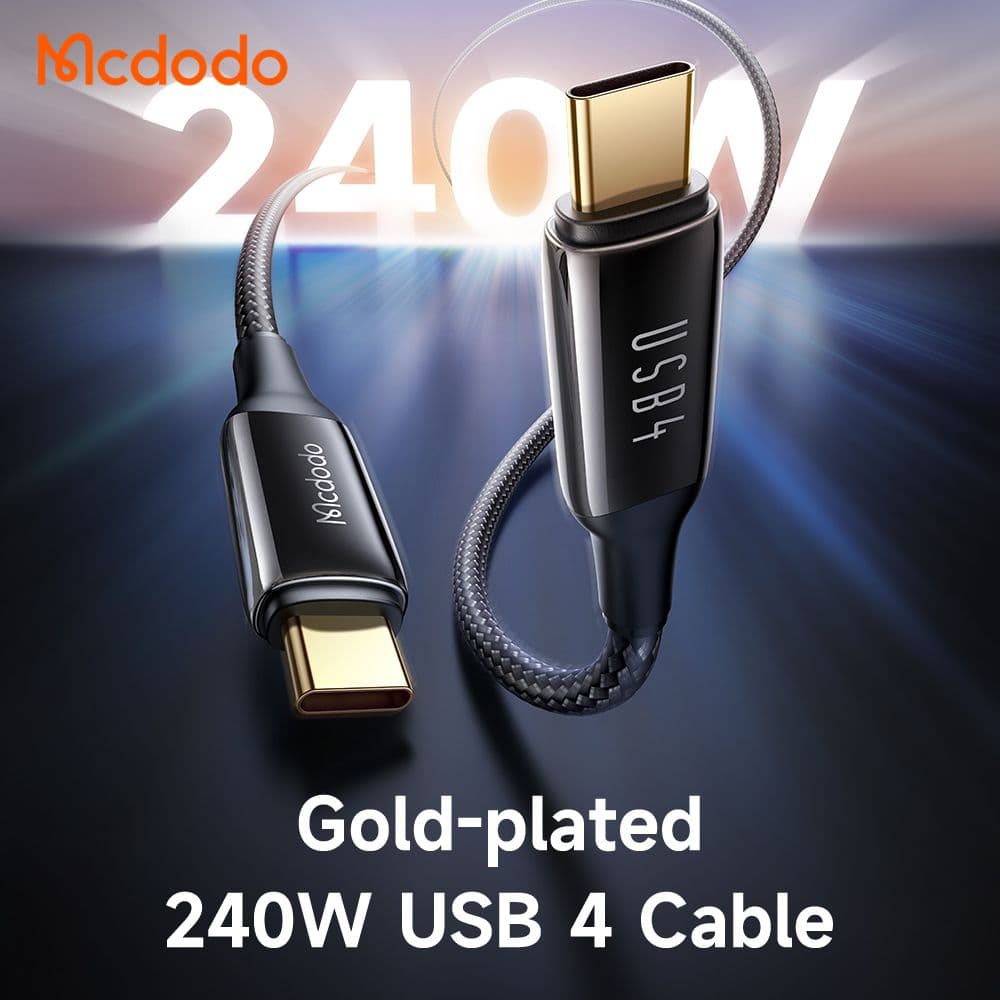 کابل شارژ و انتقال دیتا و تصویر (40Gbps) تاندربولت ورژن 3و4 دو سر تایپ سی مک دودو مدل MCDODO CA-2990 — تصویر ۲