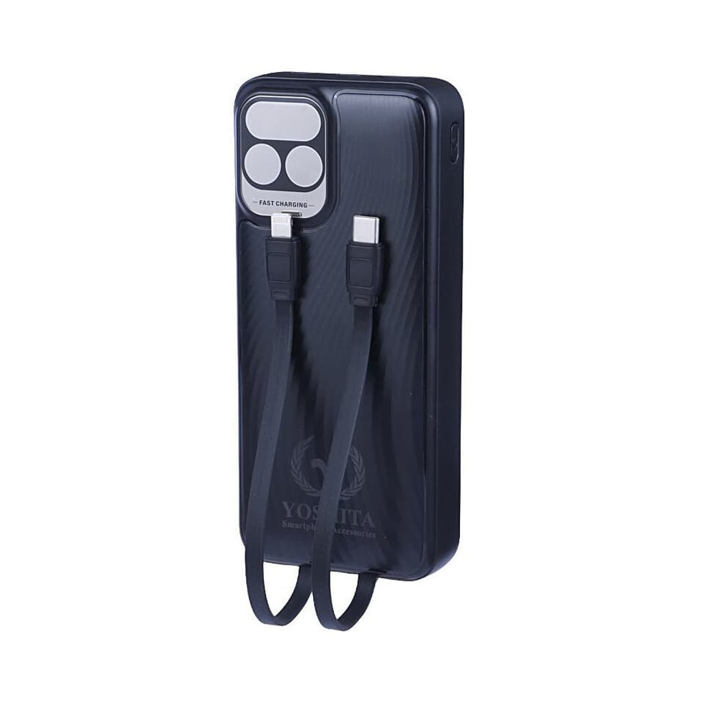 پاوربانک 20000 میلی آمپر یوشیتا 22.5 وات مدل Yoshita YP-004 دارای 2 کابل USB-C و لایتنینگ متصل با گارانتی 12 ماهه شرکتی — تصویر ۱۰
