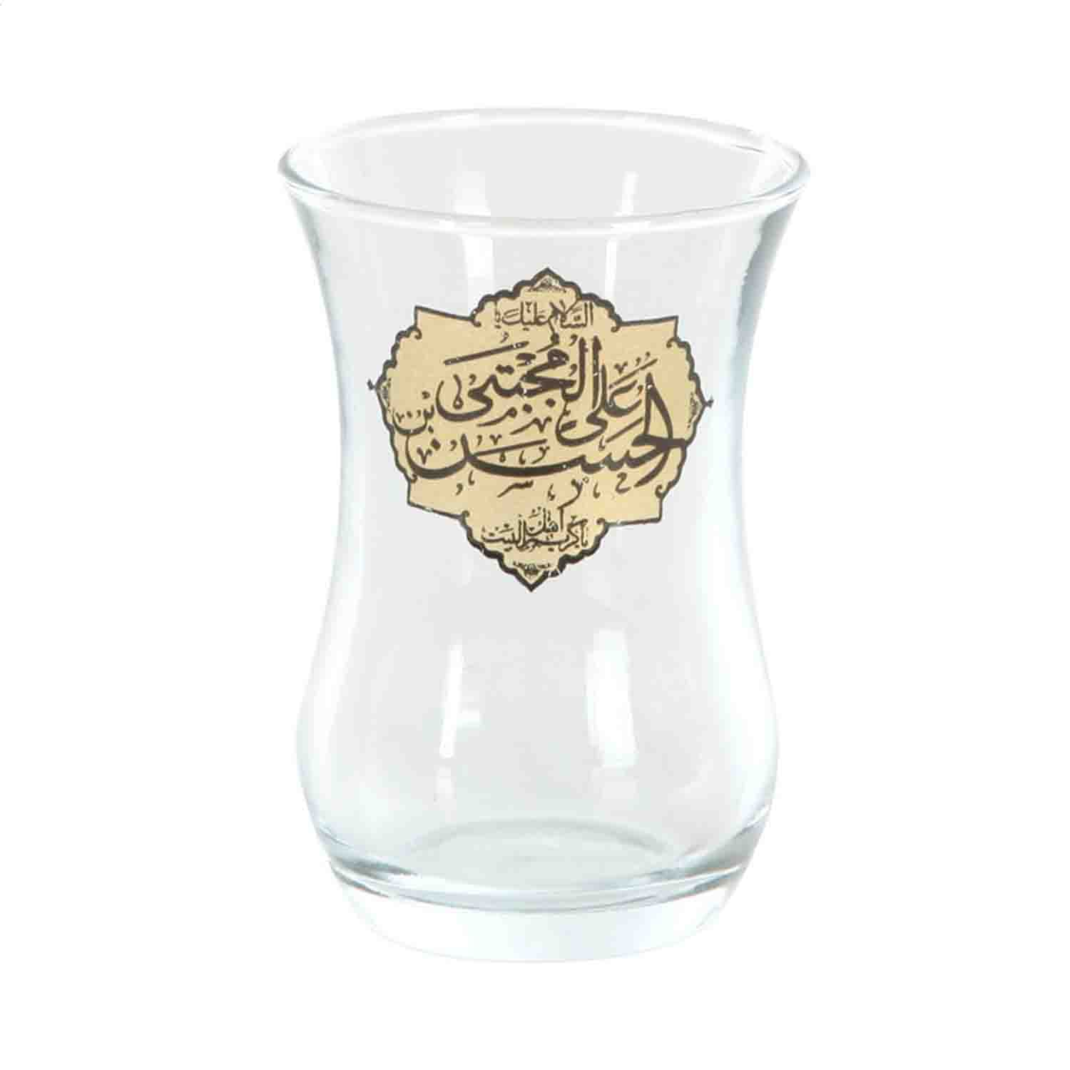 استکان و نعلبکی کمرباریک یا حسن بن علی المجتبی ع-6تایی-12پارچه-طرح ستاره ای کد 103445 — تصویر ۲