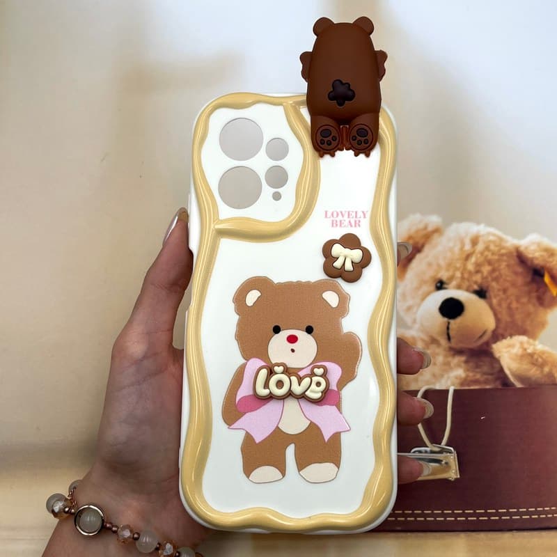 قاب گوشی Redmi Note 12 4G شیائومی Toy Friend عروسکی برجسته ضد ضربه محافظ لنز دار طرح خرس کد 487085