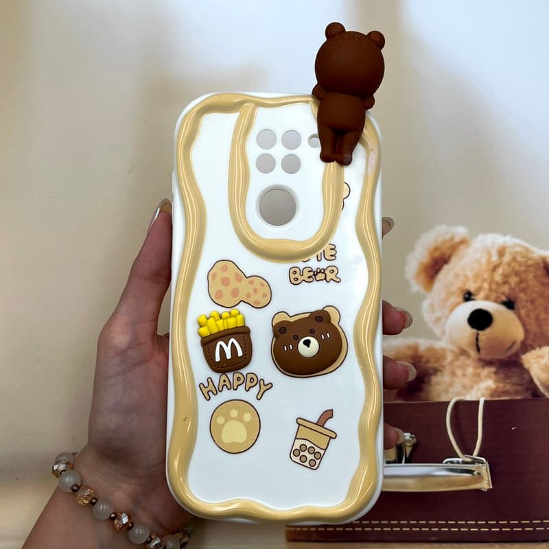 قاب گوشی Redmi Note 9 / Redmi 10X شیائومی Toy Friend عروسکی برجسته ضد ضربه محافظ لنز دار طرح تدی کد 161562