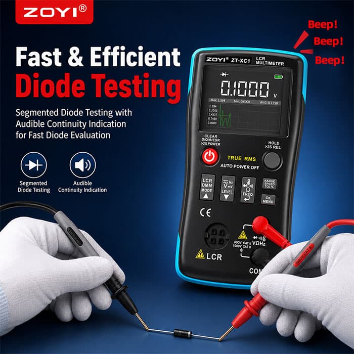 LCR متر و مولتی متر دیجیتال ZOYI مدل ZT-XC1 — تصویر ۶