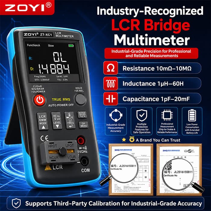 LCR متر و مولتی متر دیجیتال ZOYI مدل ZT-XC1 — تصویر ۷