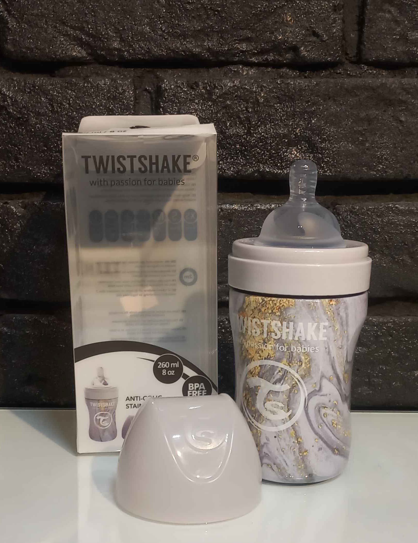 شیشه شیر استیل تویست شیک مدل ماربل ضد نفخ و انتی باکتریال جدید Twistshake — تصویر ۳