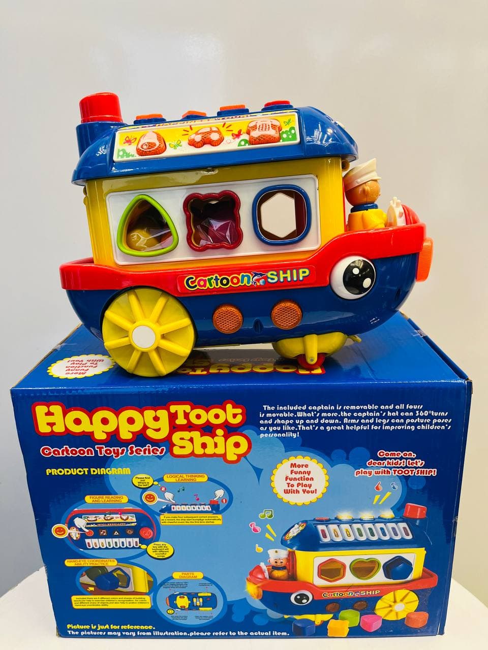 اسباب بازی کشتی موزیکال و حرکتی 4 کاره لگو اموزشی و پیانو موزیکال HAPPY TOOT SHIP — تصویر ۴