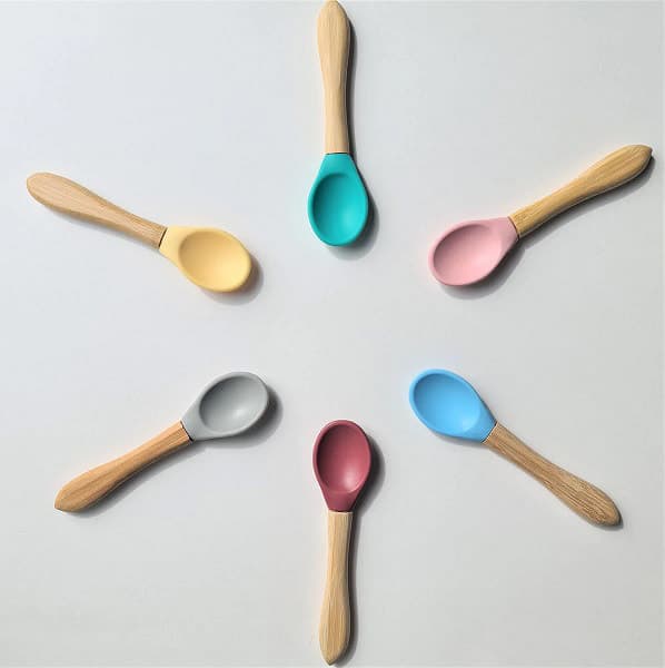 قاشق نوزادی ژله ای دسته چوبى با سیلیکون نرم و ضد حساسیت minikoioi scoop — تصویر ۲