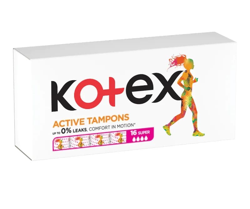 تامپون کوتکس (kotex) مدل SUPER بسته 16 عددی