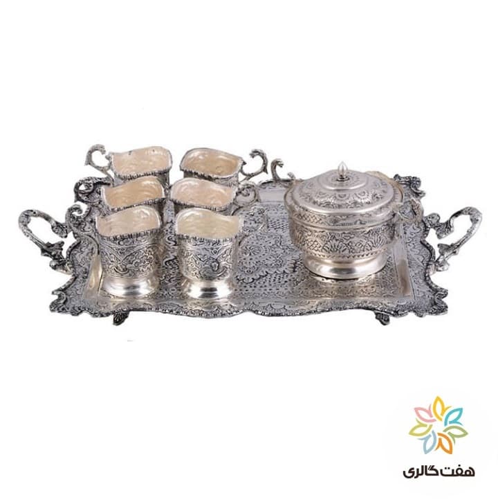 سرویس چایخوری 6 نفره نقره نما کد 10391
