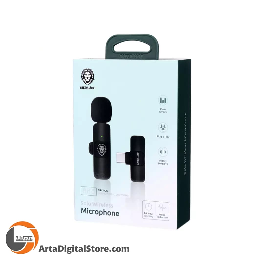 میکروفون بی سیم گرین Green Lion Solo GNSOLOWMICBK Type-C Black