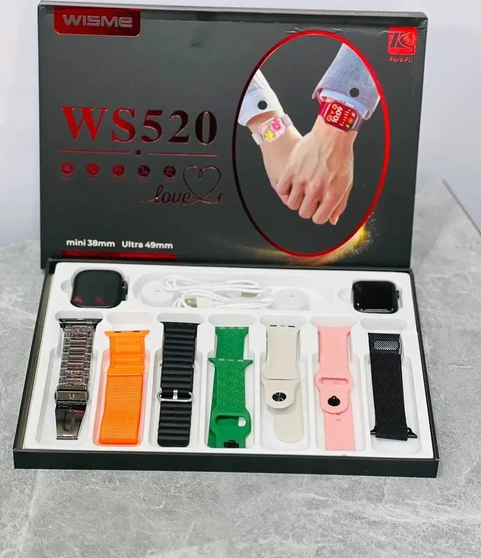ست ساعت هوشمند WS520 دوتایی با ۲ بند فلزی (فروش عمده پک های 4 عددی)