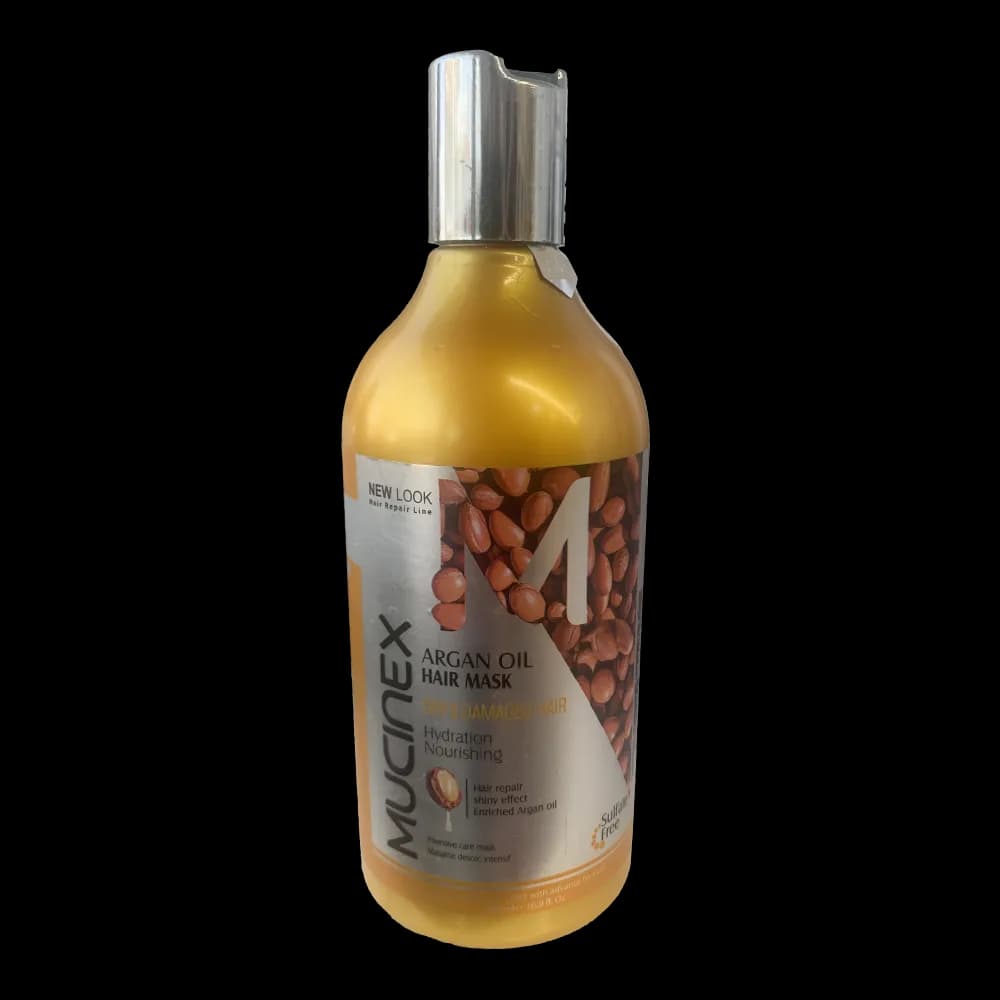 ماسک مو Mucinex مدل روغن آرگان حجم 500 میلیلیتر | ترمیمکننده، آبرسان و تقویتکننده ساقه مو