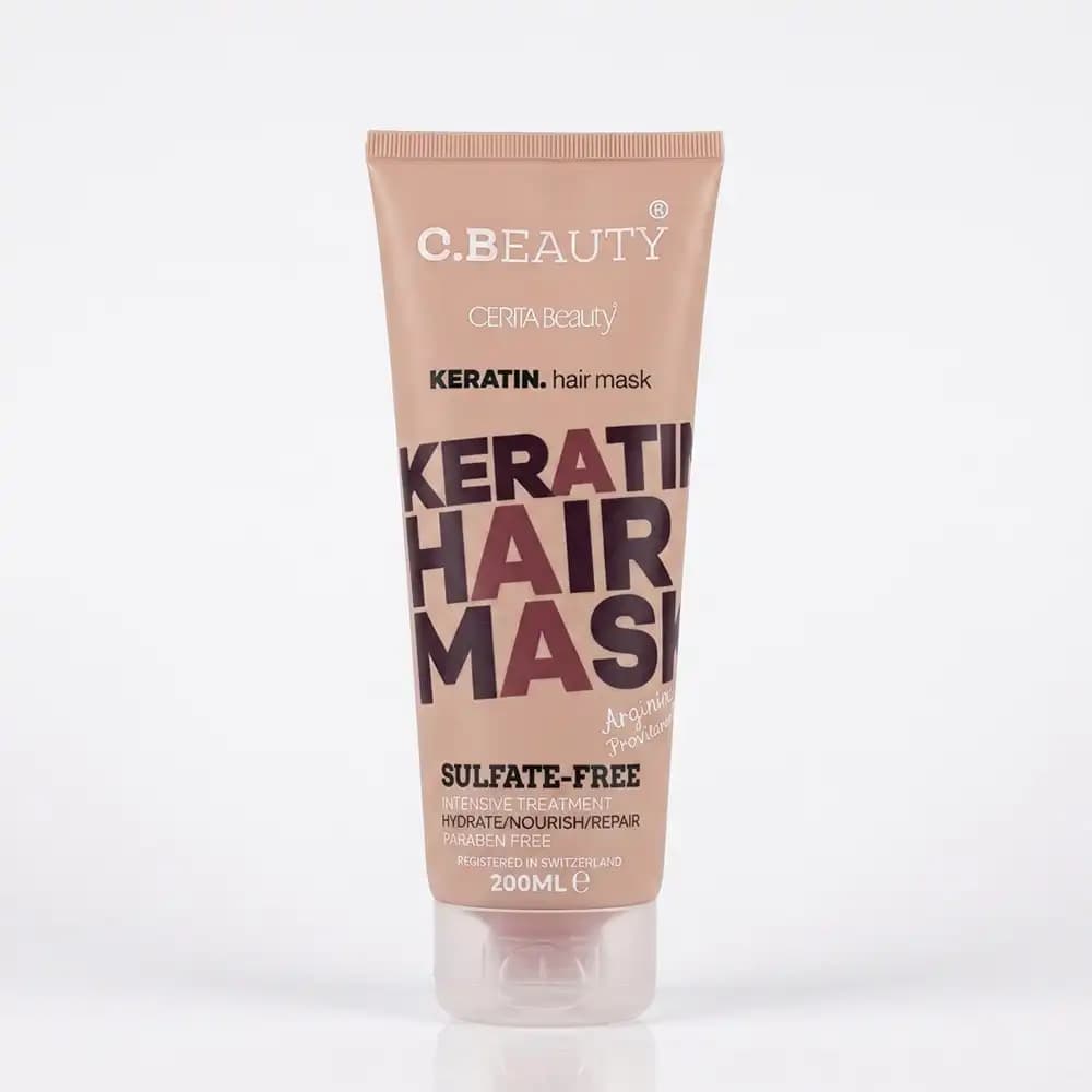 ماسک موی باآبکشی کراتینه سریتا بیوتی (C BEAUTY) فاقد سولفات قهوه ای حجم 200 میلی لیتری