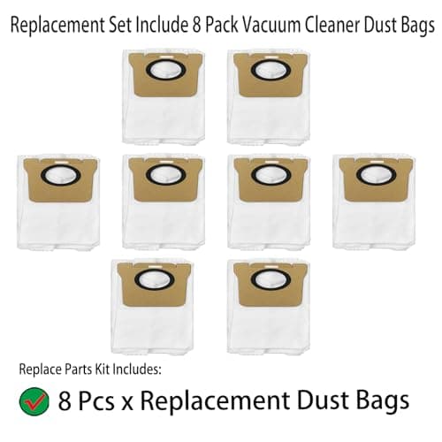 پاکت 8 عددی جارو رباتیک مناسب شیائومی دریم مدل های Dust Bags for Dreame L10s Ultra / L10 Ultra/ L20 Ultra, for Xiaomi X10 / X10+ / S10 plus ( ارسال 10 الی 15 روز کاری) — تصویر ۴