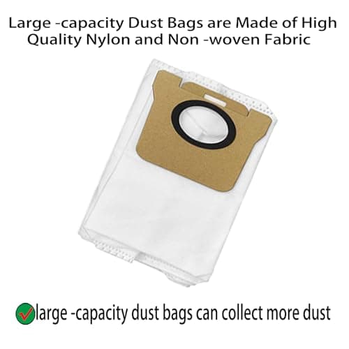پاکت 8 عددی جارو رباتیک مناسب شیائومی دریم مدل های Dust Bags for Dreame L10s Ultra / L10 Ultra/ L20 Ultra, for Xiaomi X10 / X10+ / S10 plus ( ارسال 10 الی 15 روز کاری) — تصویر ۵