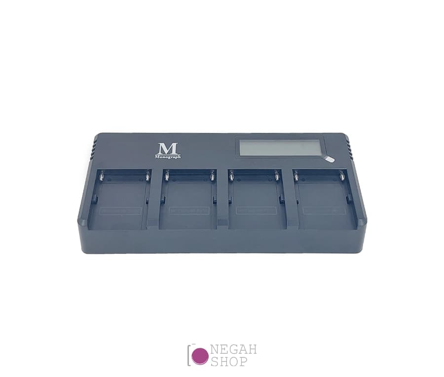شارژر 4 تایی با صفحه نمایش Monograph مناسب برای باتری های F-970