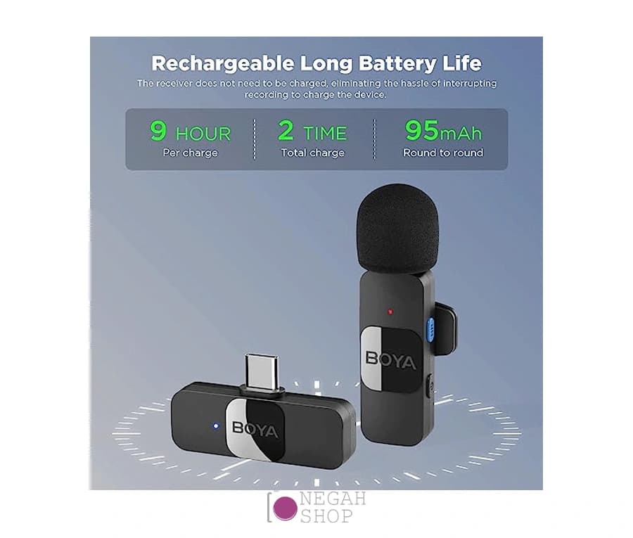 میکروفون بی سیم Boya BY-V10 Type-C — تصویر ۵