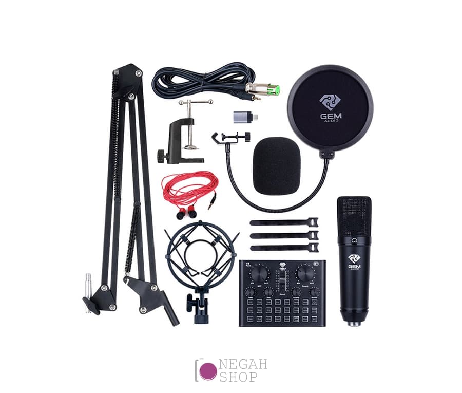 میکروفون کاندنسر Gem Audio GA-800 به همراه کارت صدا V8 Plus — تصویر ۲