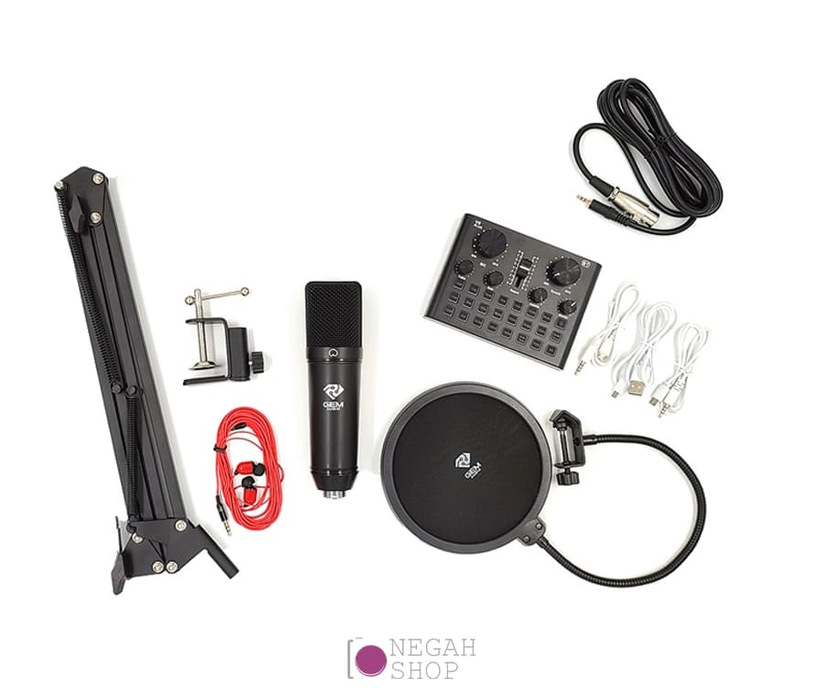 میکروفون کاندنسر Gem Audio GA-800 به همراه کارت صدا V8 Plus — تصویر ۳