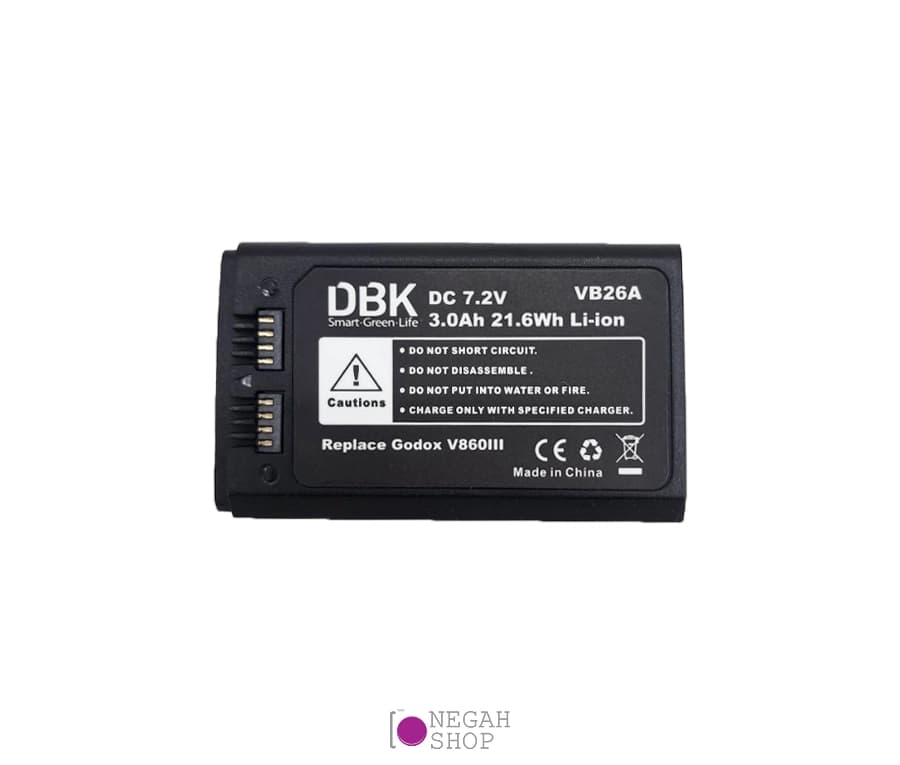 باتری DBK VB26A مناسب برای فلاش Godox V1 / V860III / AD100pro — تصویر ۲