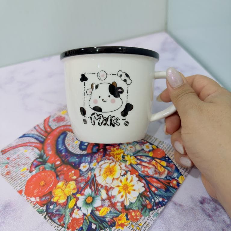 ماگ بدون در طرح MILK گاو کد 2056 — تصویر ۳