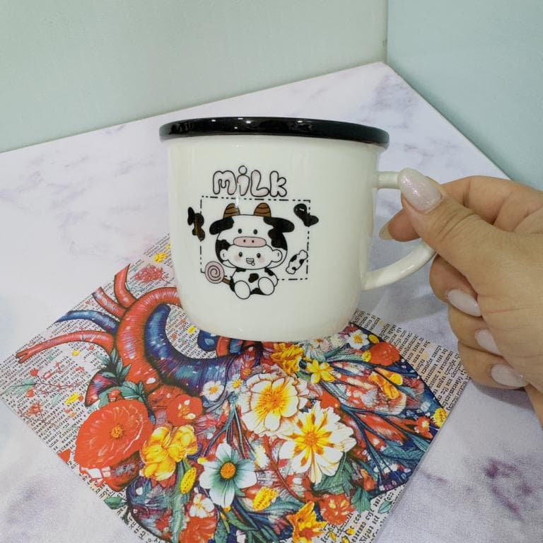 ماگ بدون در طرح MILK گاو کد 2056 — تصویر ۲