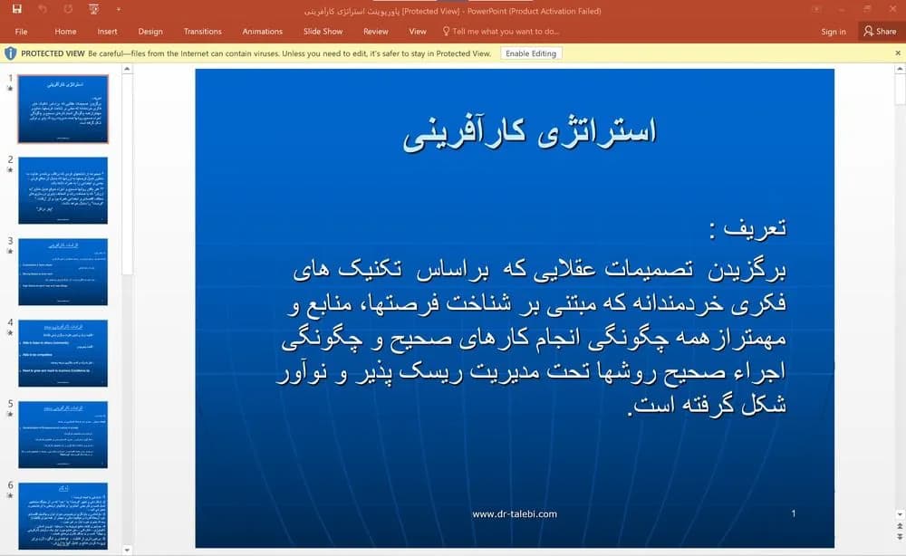 پاورپوینت استراتژی کارآفرینی