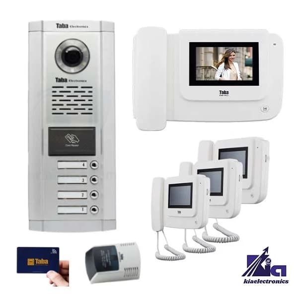 پکیج آیفون تصویری چهار واحدی تابا TVD-1043I با پنل کارتی TVP-1860 CR