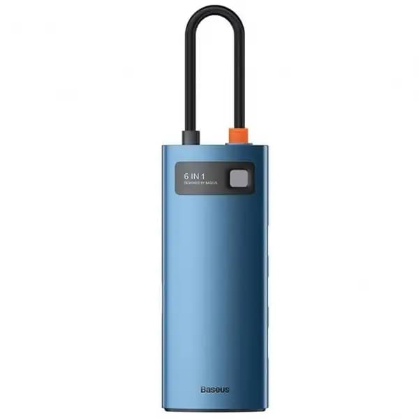 هاب 6 پورت 100 وات بیسوس مدل Baseus Metal Gleam 6 in 1 CAHUB-CW0G Multifunctional Type-C HUB 100W — تصویر ۴