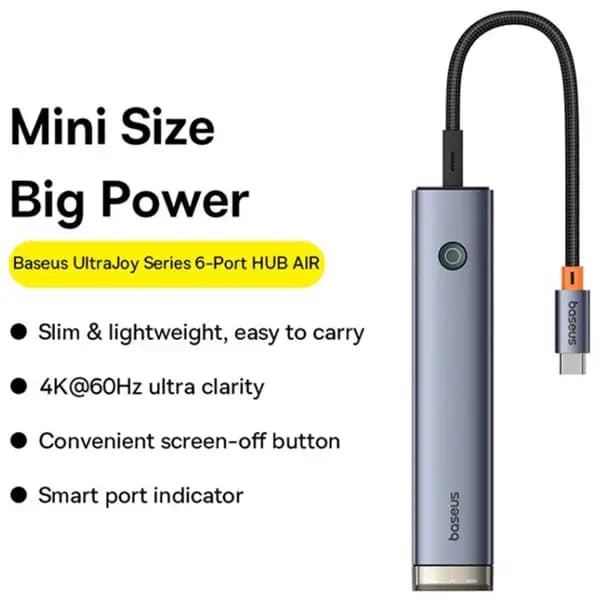 هاب تایپ سی 6 پورت بیسوس مدل Baseus Ultra Joy Series BS-OH166 — تصویر ۸